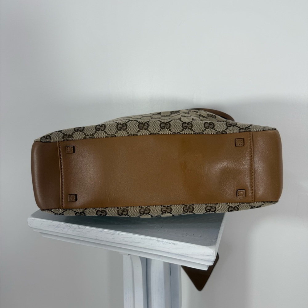 GUCCI GG monogram w/leather incl pouch very good cond Large vintage style - Picture 7 of 15